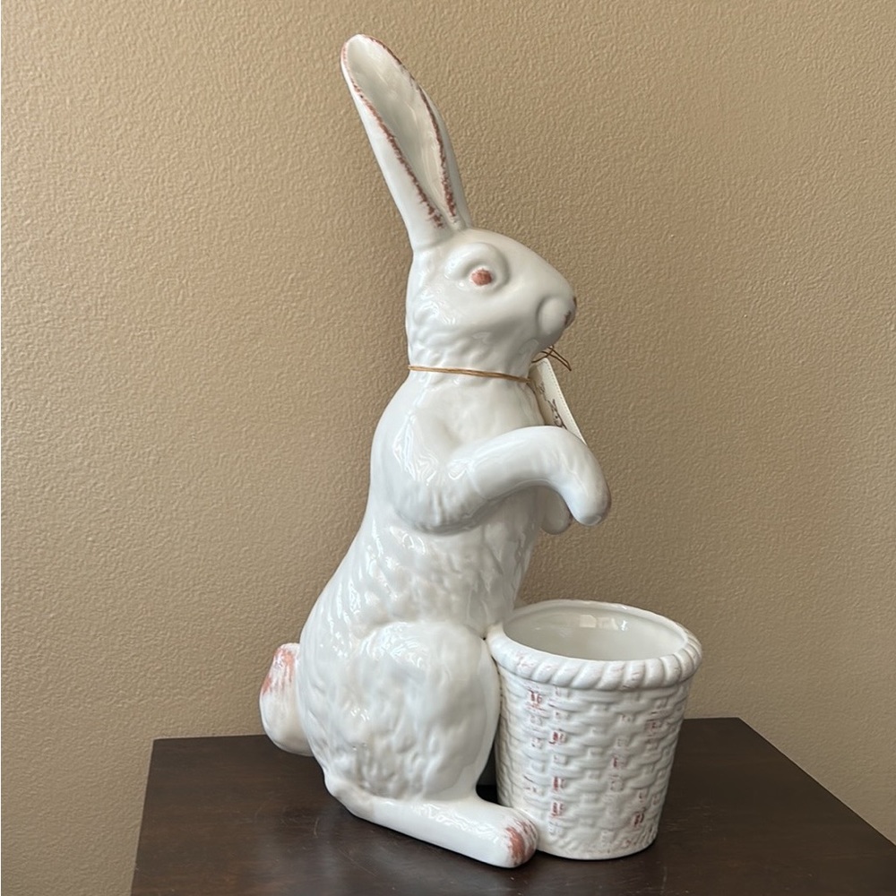 Hip Hop Bunny Rabbit easter Spring Decor Figurine 17” Tall Ceramic